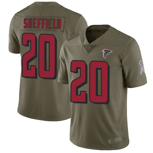 Atlanta Falcons Limited Olive Men Kendall Sheffield Jersey NFL Football #20 2017 Salute to Service->youth nfl jersey->Youth Jersey